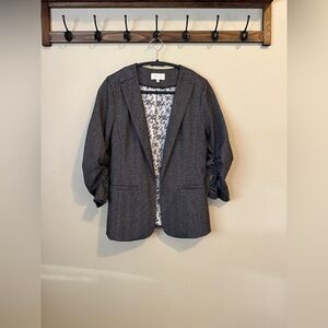 Skies Are Blue Charcoal Blazer with Bow Sleeves